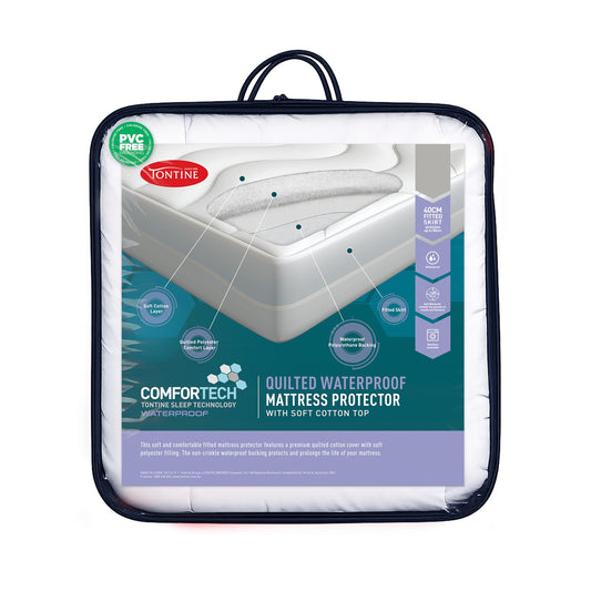 Tontine Comfortech Quilted Waterproof Mattress Protector - Cotton Top