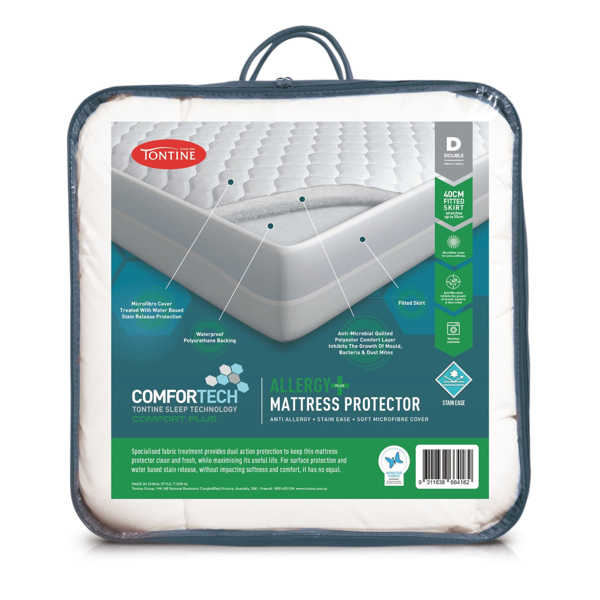 Tontine Comfortech Allergy Plus Stain Ease Mattress Protector – view 6