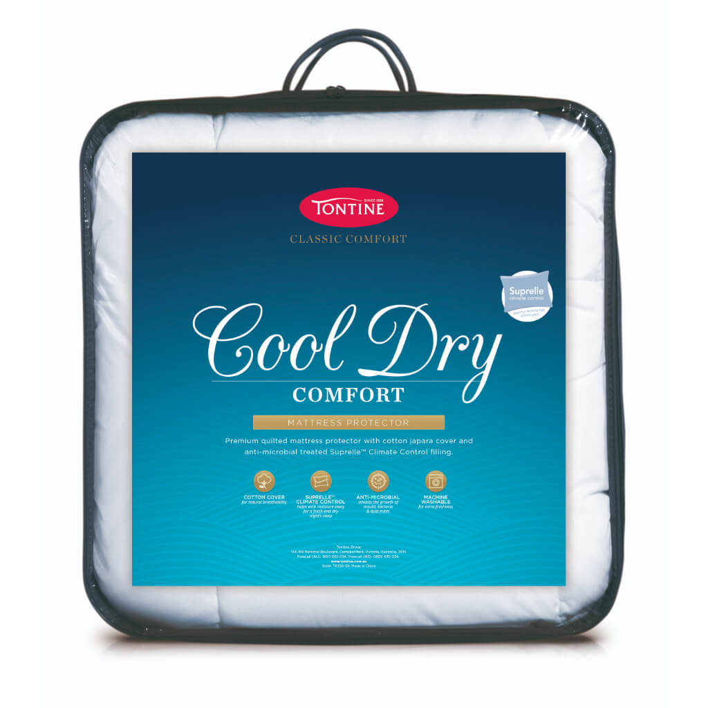 Tontine Classic Comfort Cool Dry Mattress Protector - Japara Cotton Cover
