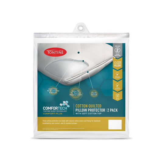 Tontine Comfortech Cotton Quilted Pillow Protectors 2 Pack