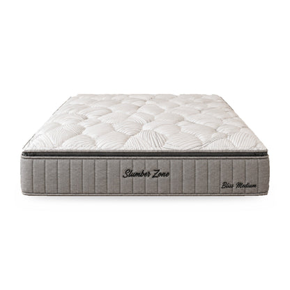 Sleepeezee Bliss Medium pillow top pocket spring mattress, front view