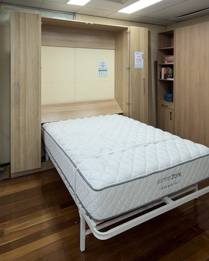 Ex-Display NeXt Bed Double Vertical WallBed with Bookshelves - Classic Oak